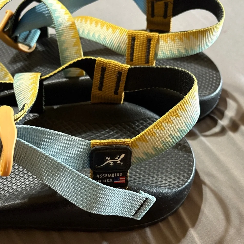 Chaco Men's Sandals in Yellow and Light Blue